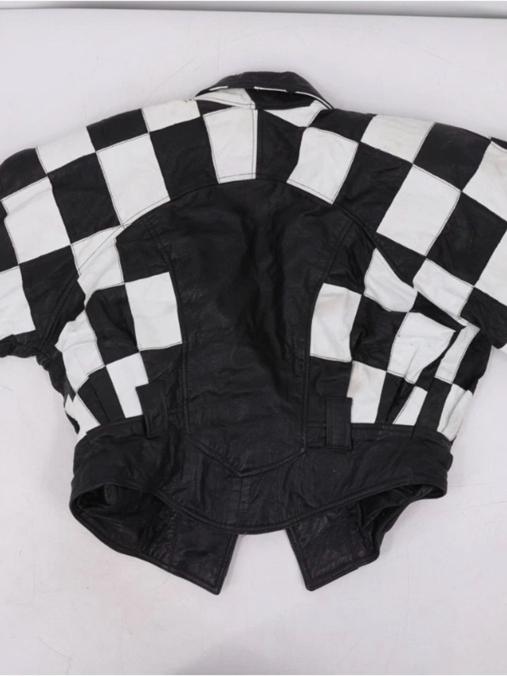 Cache Black & White Checkerboard Leather Jacket - Women's - Picture 2 of 4